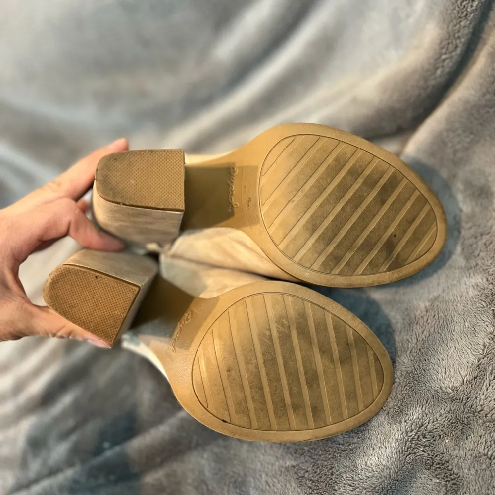 Qupid Beige Peep Toe Bootie with Ankle Strap - Image 3