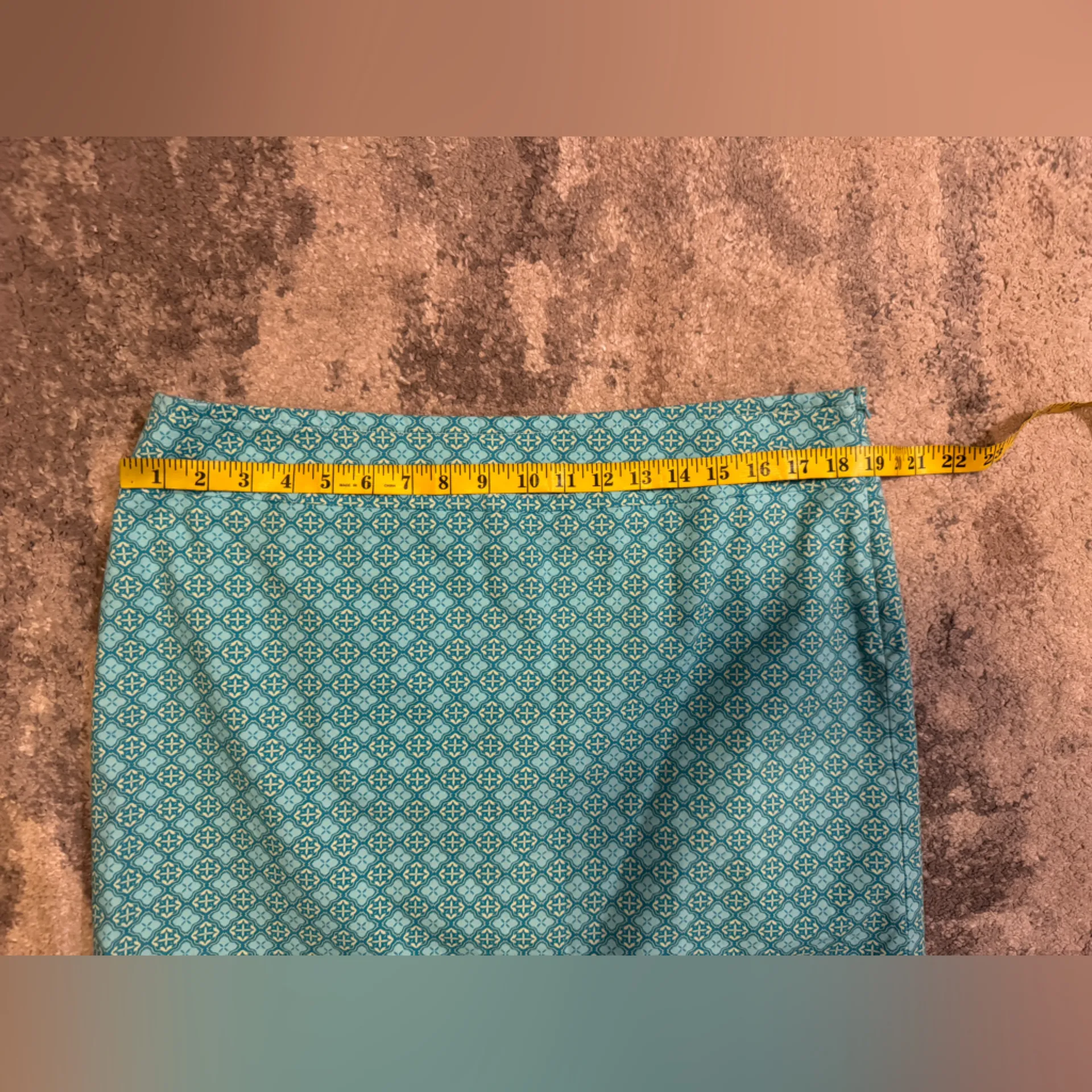 Talbots Aqua Patterned Mini Skirt - Image 5