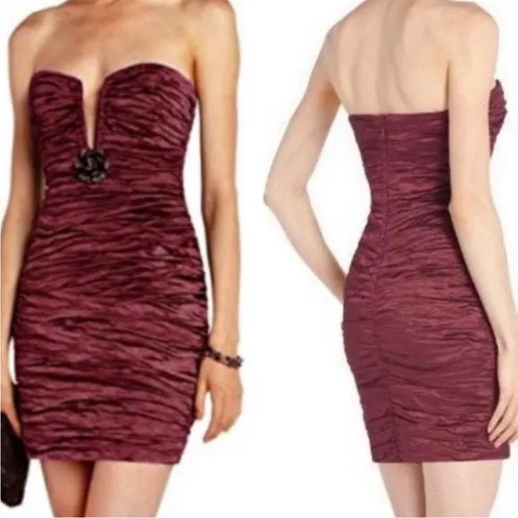BCBGMaxAzria Ruby Tristina Mini Strapless Ruched Cocktail Dress - Image 2