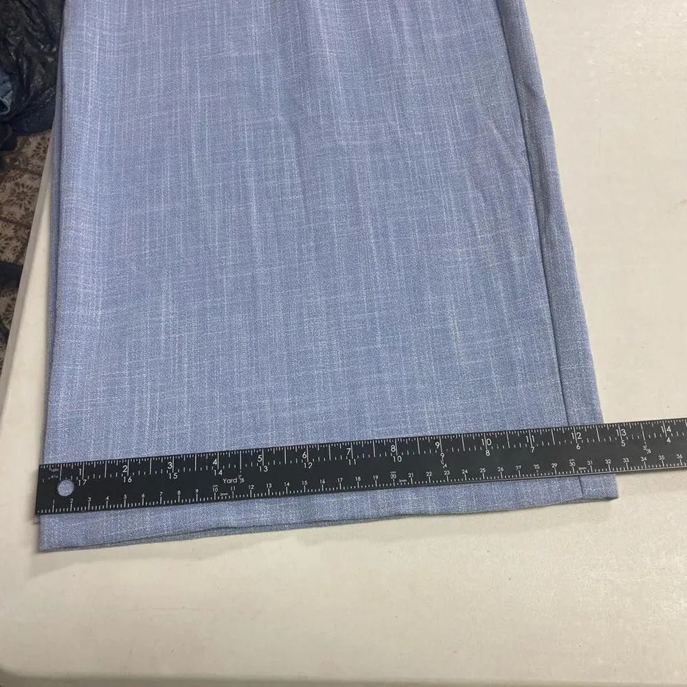 WORTHINGTON‎ Women’s Wide Leg Blue Pants Size 12 Tie Belt Retro - Image 10