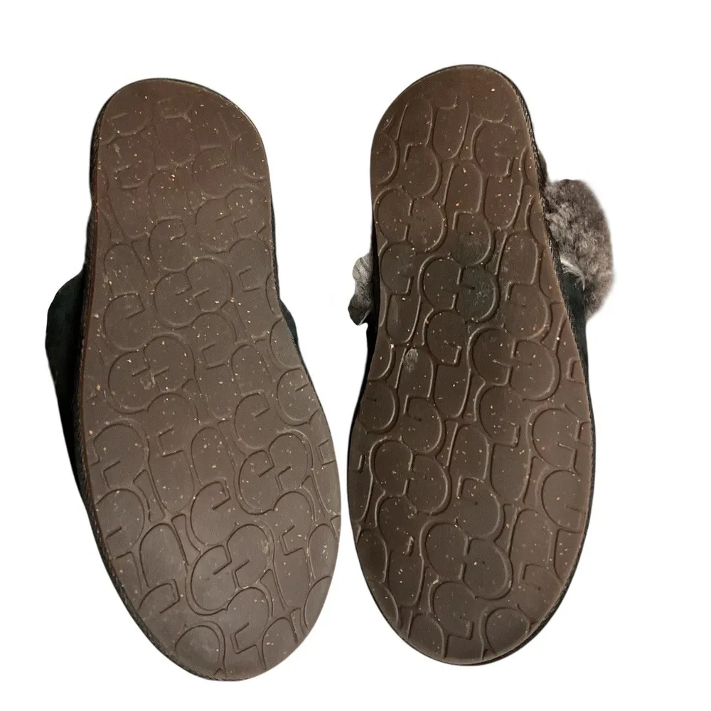 UGG Scuffette II Shearling Lined Slip On Slippers Black Size 7 - Image 12