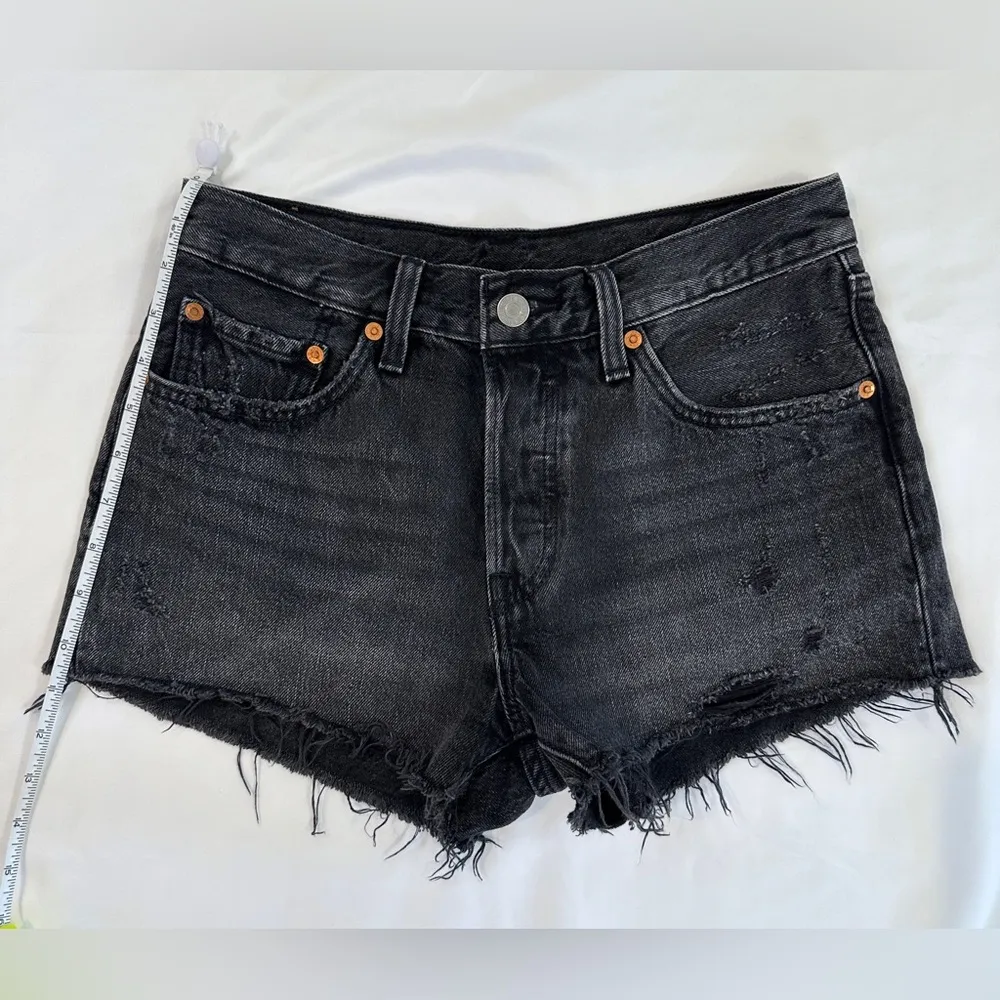 ® 501® Original Fit HR Denim Shorts - Faded Black - 26W - Image 8