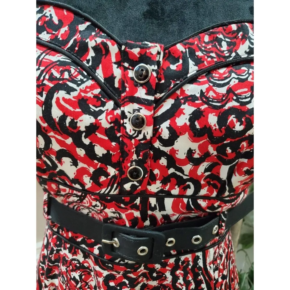 Grass Collection Women's Multicolor Cotton Sweetheart Neck Knee Length Dress 11 - Image 6