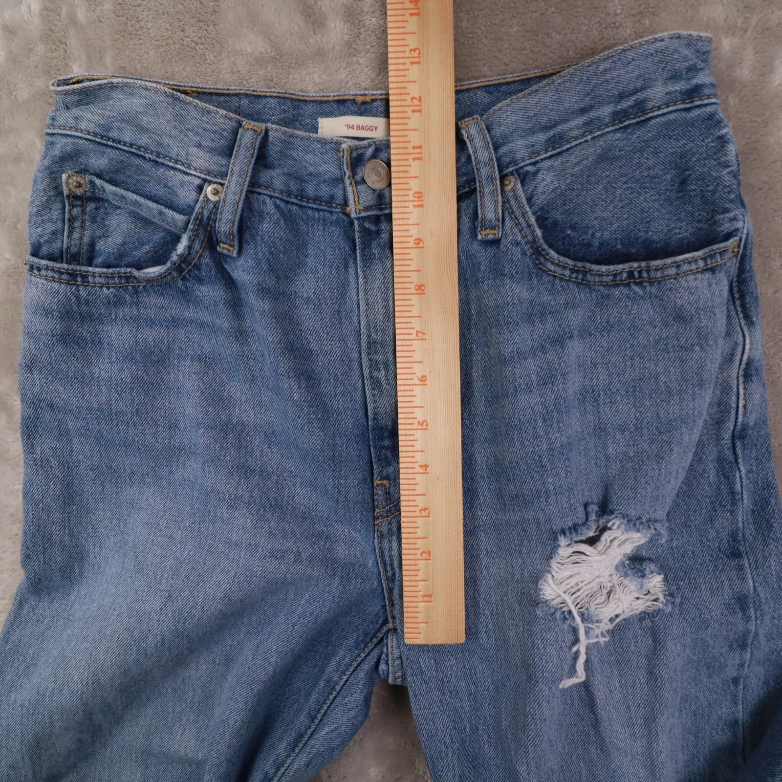 Levi's '94 Baggy Jeans Women's 28 Denim Distressed Cotton Retro Grunge Classic - Image 8