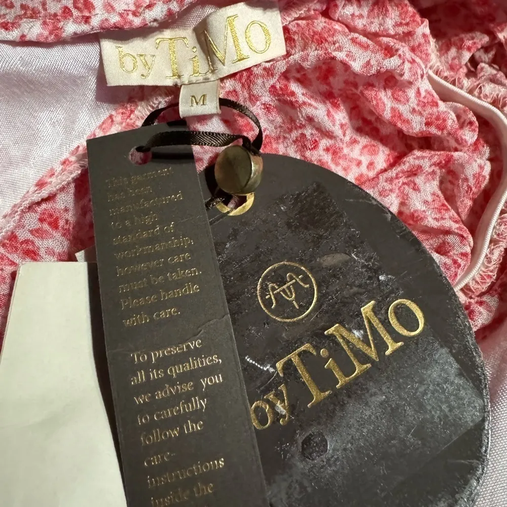 ByTiMo Red Ditsy Floral Dobby Chiffon V - Image 4