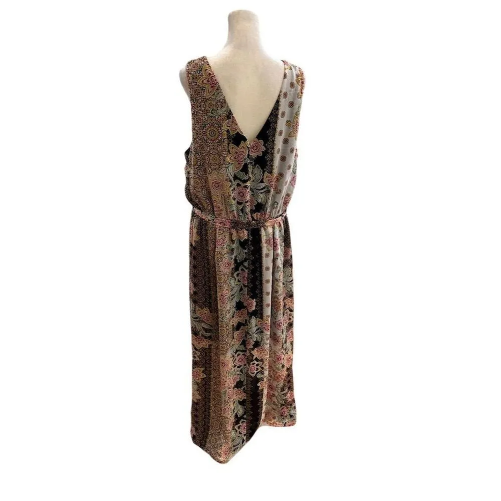 Lane Bryant Women's Size 14 Floral Chiffon Sleeveless Midi Dress - Image 4
