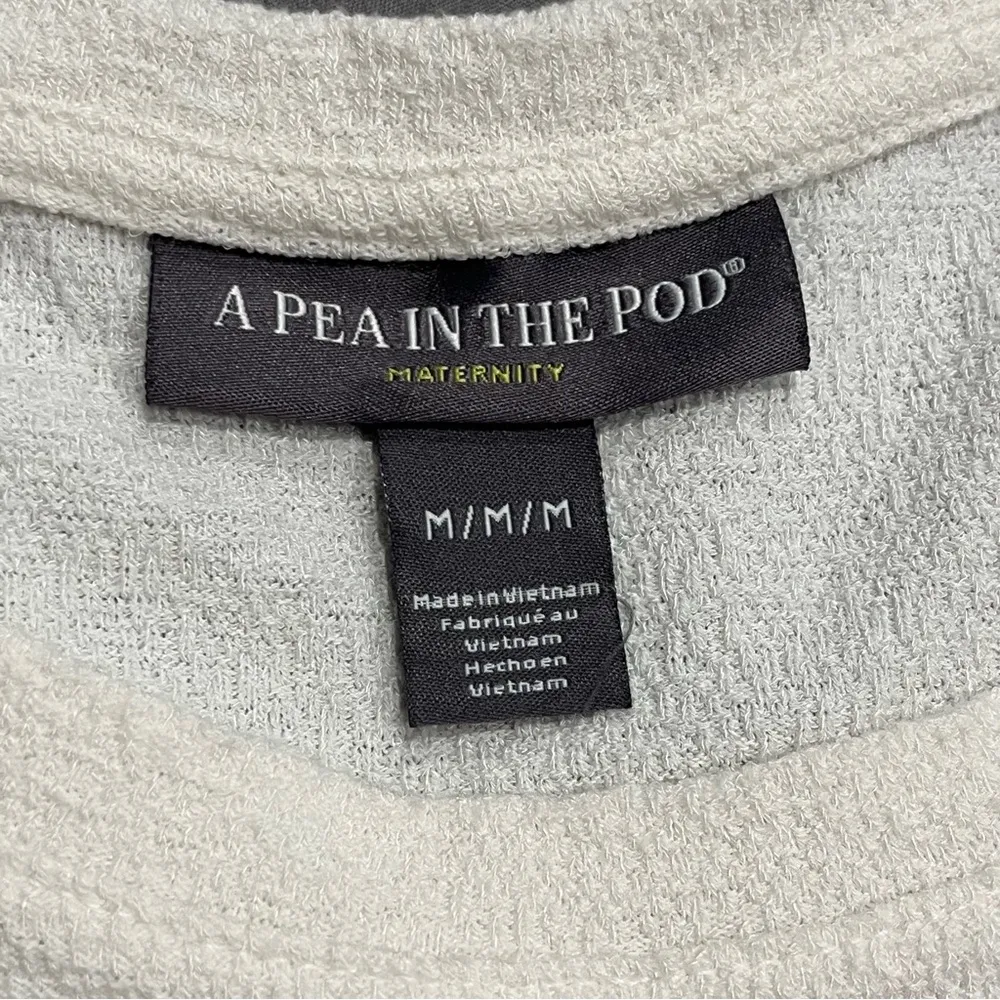 A Pea in the Pod White Textured Tie Front Short Sleeve Maternity Top Size Medium - Image 7