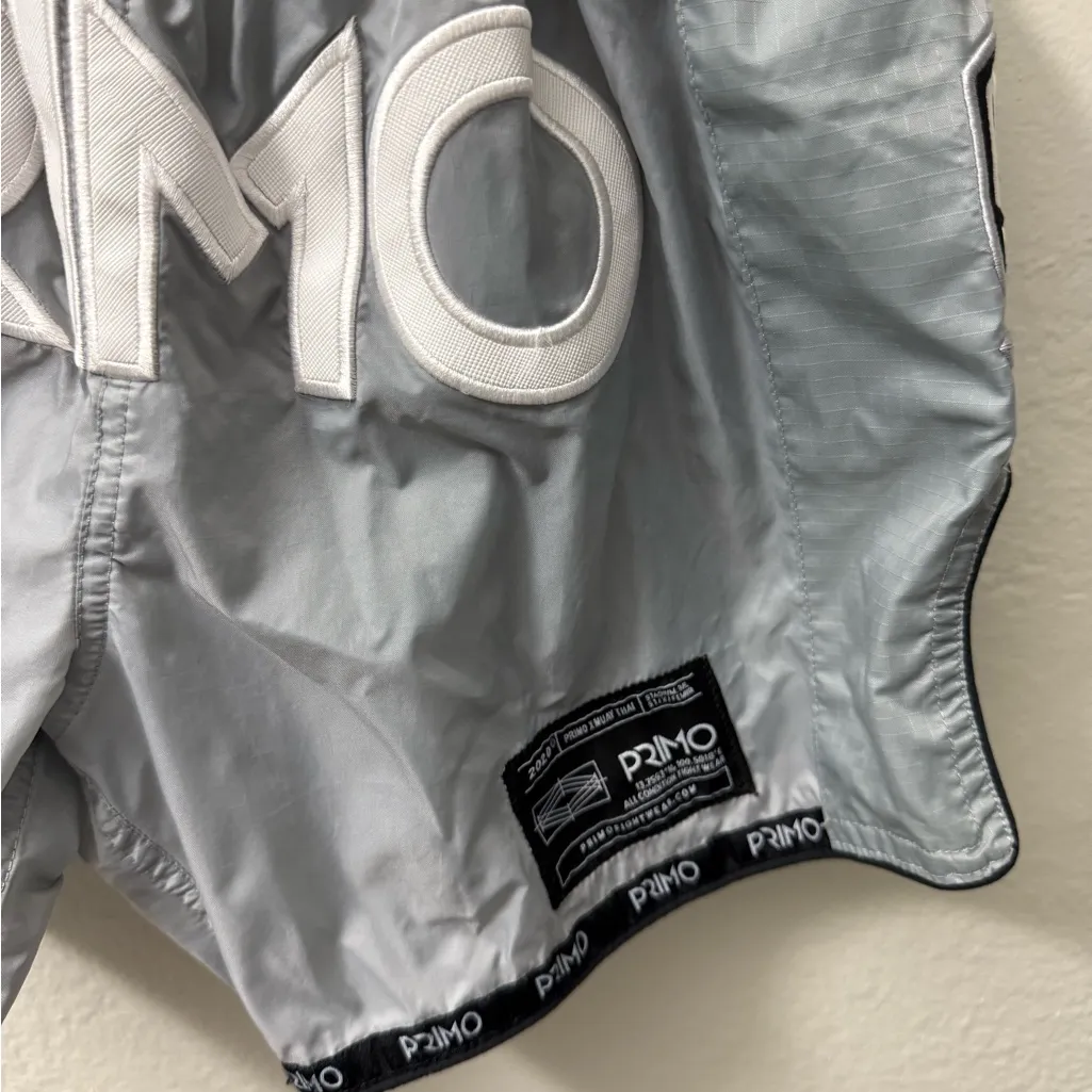 PRIMO Fight Muay Thai Shorts Super Nylon Hammerhead Grey Size S Athletic Gray - Image 4