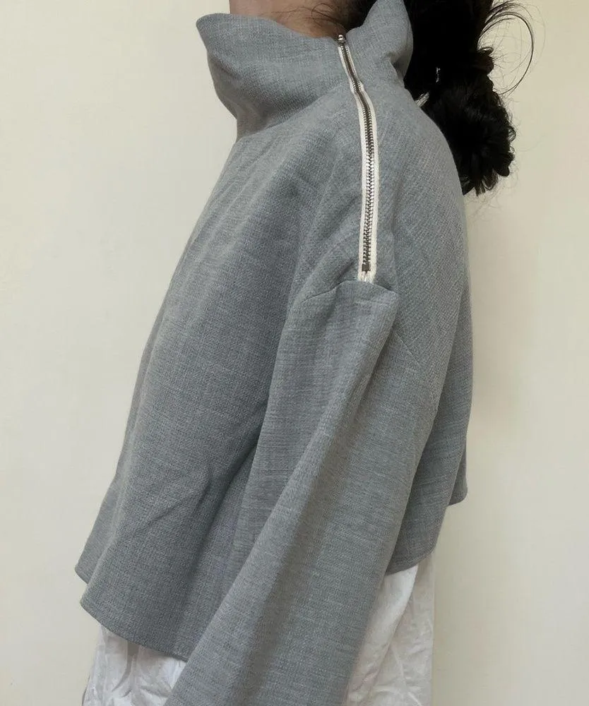 Zara | Mock Neck Mixed Media Top XS - Image 5