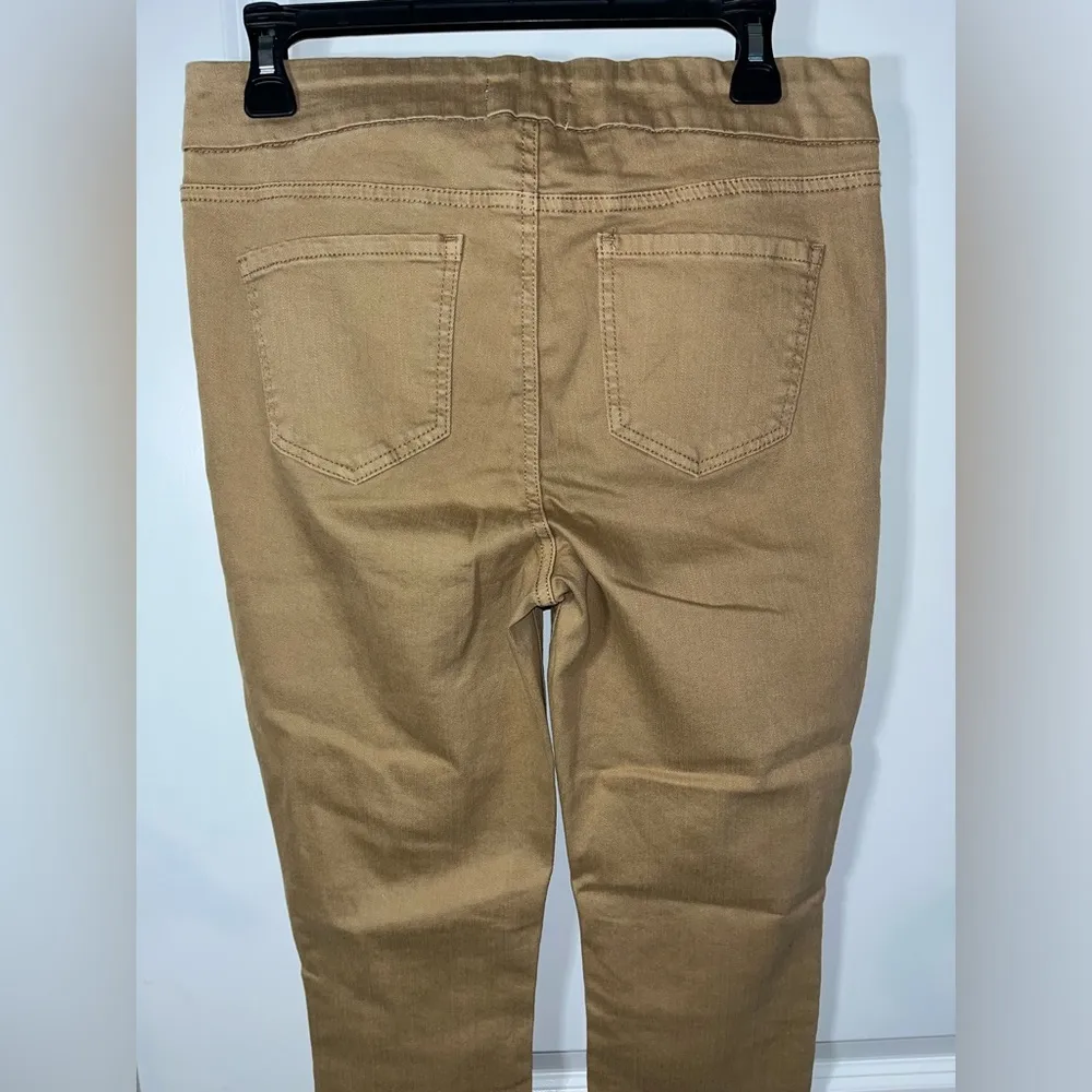 Westbound Distressed Holes Khaki Gold Colored High Rise Fitted Jeans Sz 8R - Image 7
