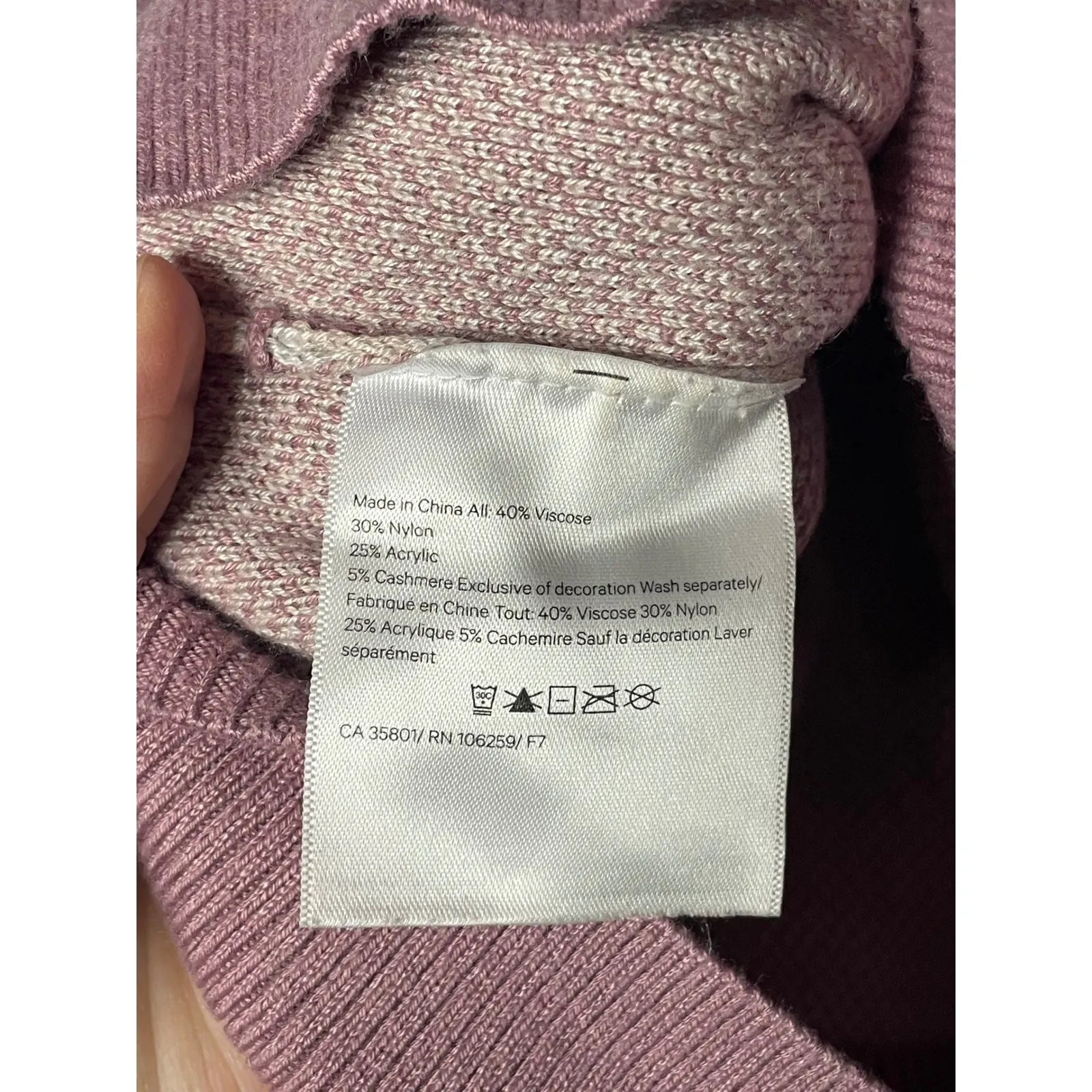 Lululemon Knit Sweater Women's Mauve Geometric Pattern Long Sleeve Pullover - Image 5