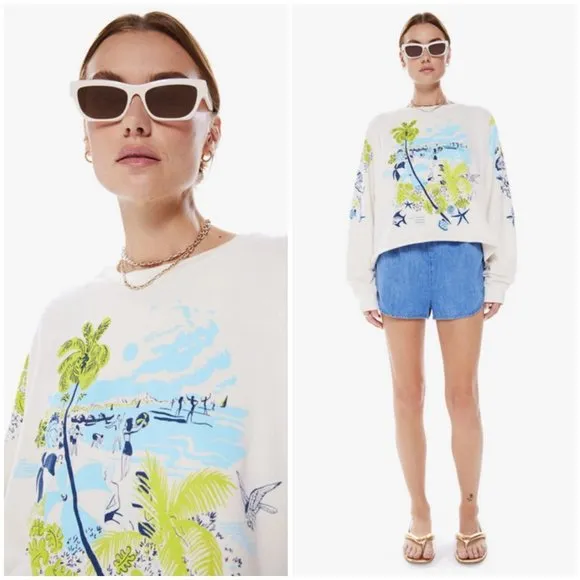 💕MOTHER💕 The Boost Crop Cut-Off Sweatshirt ~ The Escape Route XL NWOT - Image 2