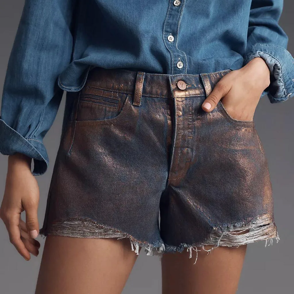 THE DEVON DENIM SHORTS BY PILCRO: COATED EDITION - Image 2