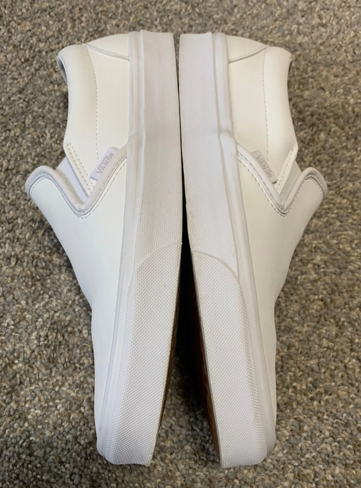 Vans White Leather Slip On - Image 3