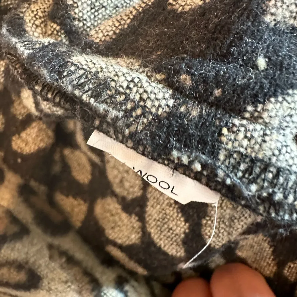 Los Angeles Mini Skirt Leopard Print Asymmetrical Faux Wrap Wool Blend Md - Image 9