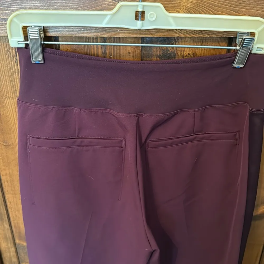 Athleta Endless Satin Spiced Cabernet Trim Pants, Size 6 - Image 7