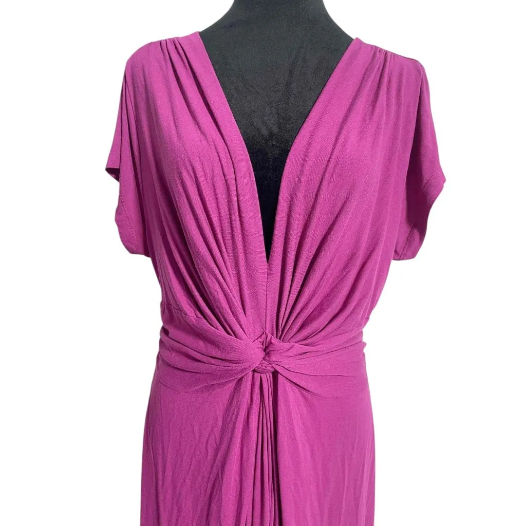 Seraphine Size 14 Maternity Dress Short Sleeve Faux Wrap Ruched Tie Back - Image 2