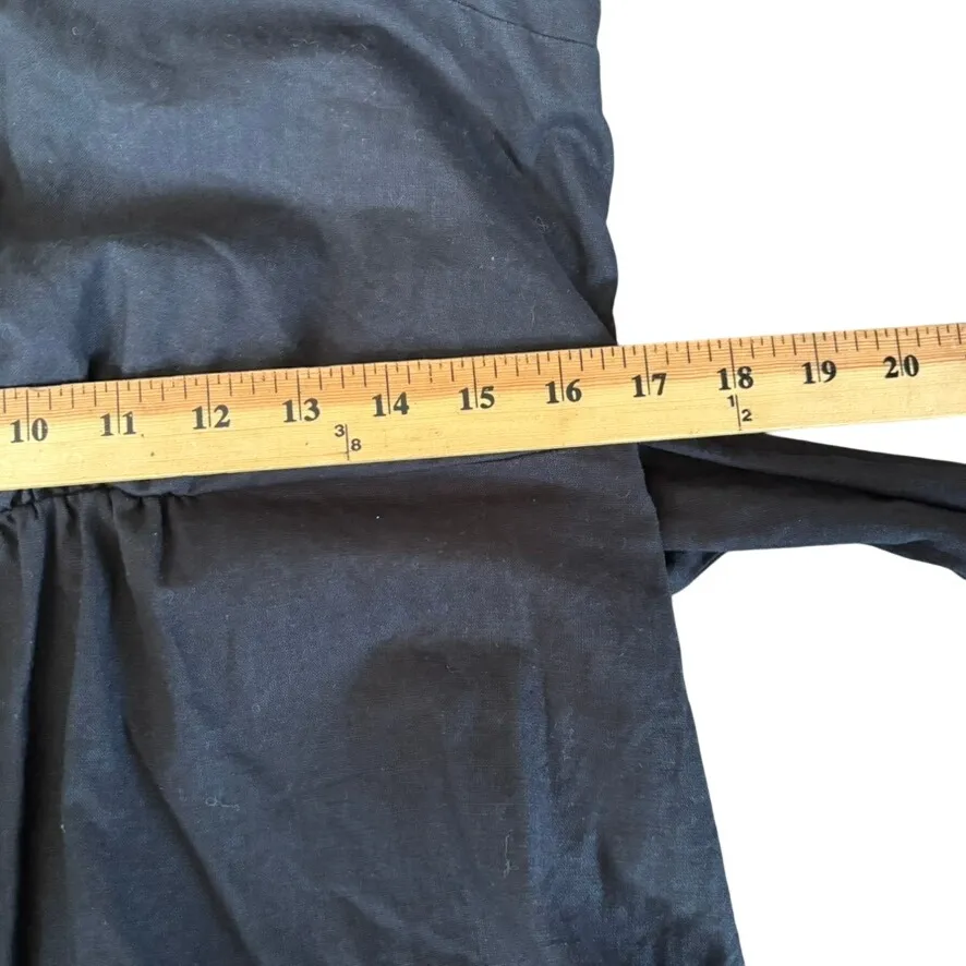 Saks Fifth‎ Avenue Linen Blend Midi Dress Sz XL Black Sundress Quiet Luxury - Image 8