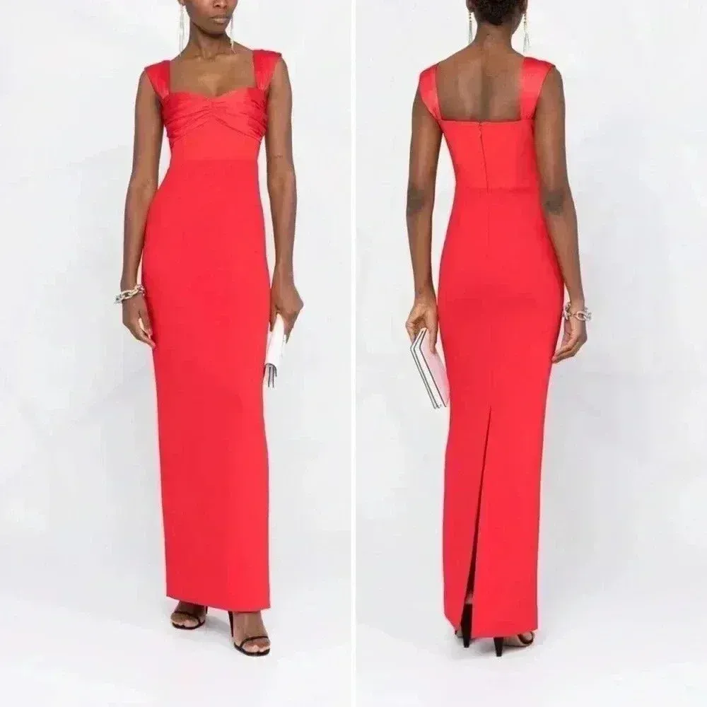 Solace London The Calluna Maxi Dress in Red Size 12 US Red - Image 15
