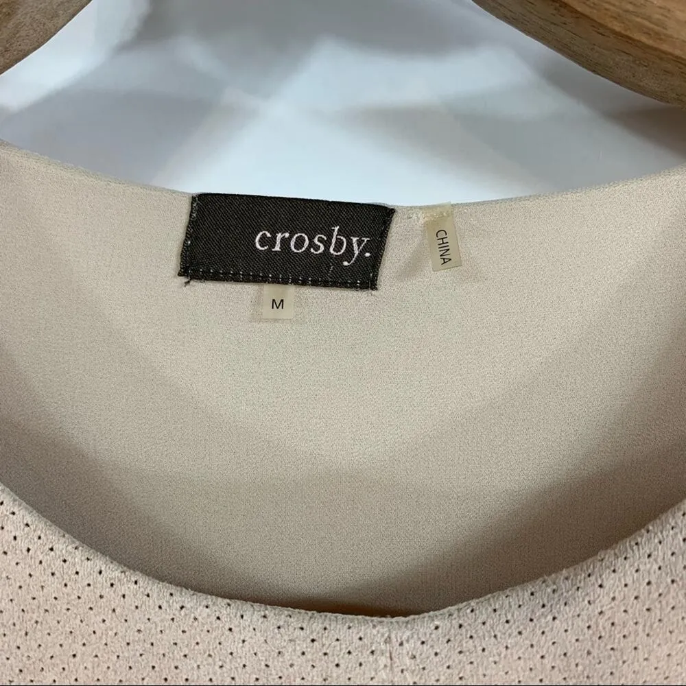 Blush Pink Faux Suede Shirt Chiffon T Shirt Medium - Image 7