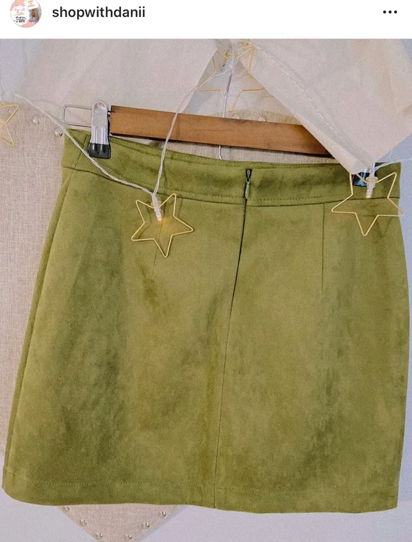 Suede Double Zip Skirt - Image 2