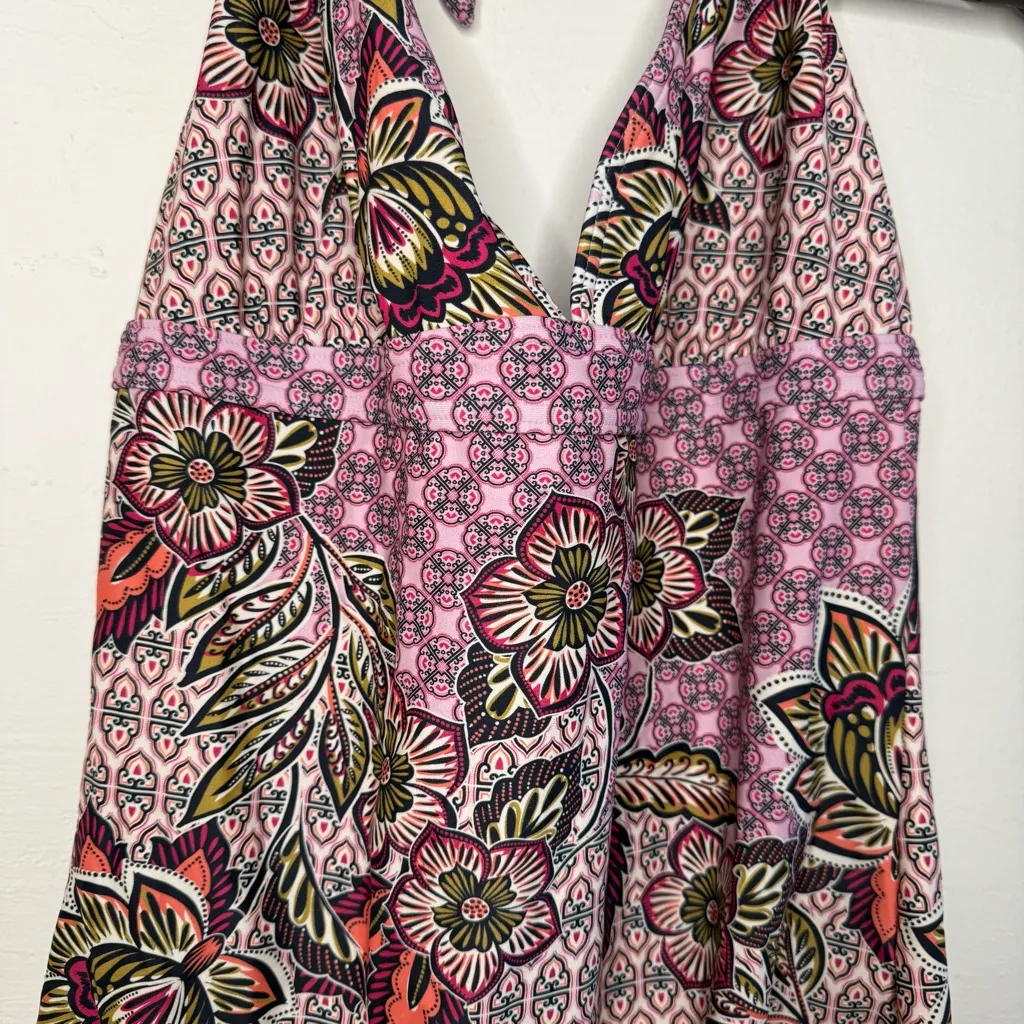 Prana Lahari Pink and Purple Halter Swimsuit Size XL - Image 3