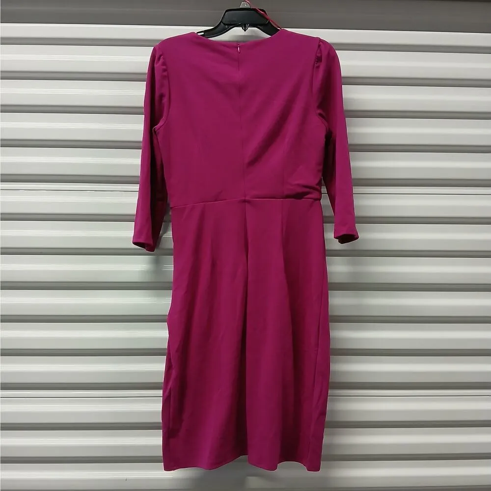 Tahari Women's Dress Size 6 Pink Ruched Office Career Work Party Night Out - Image 3