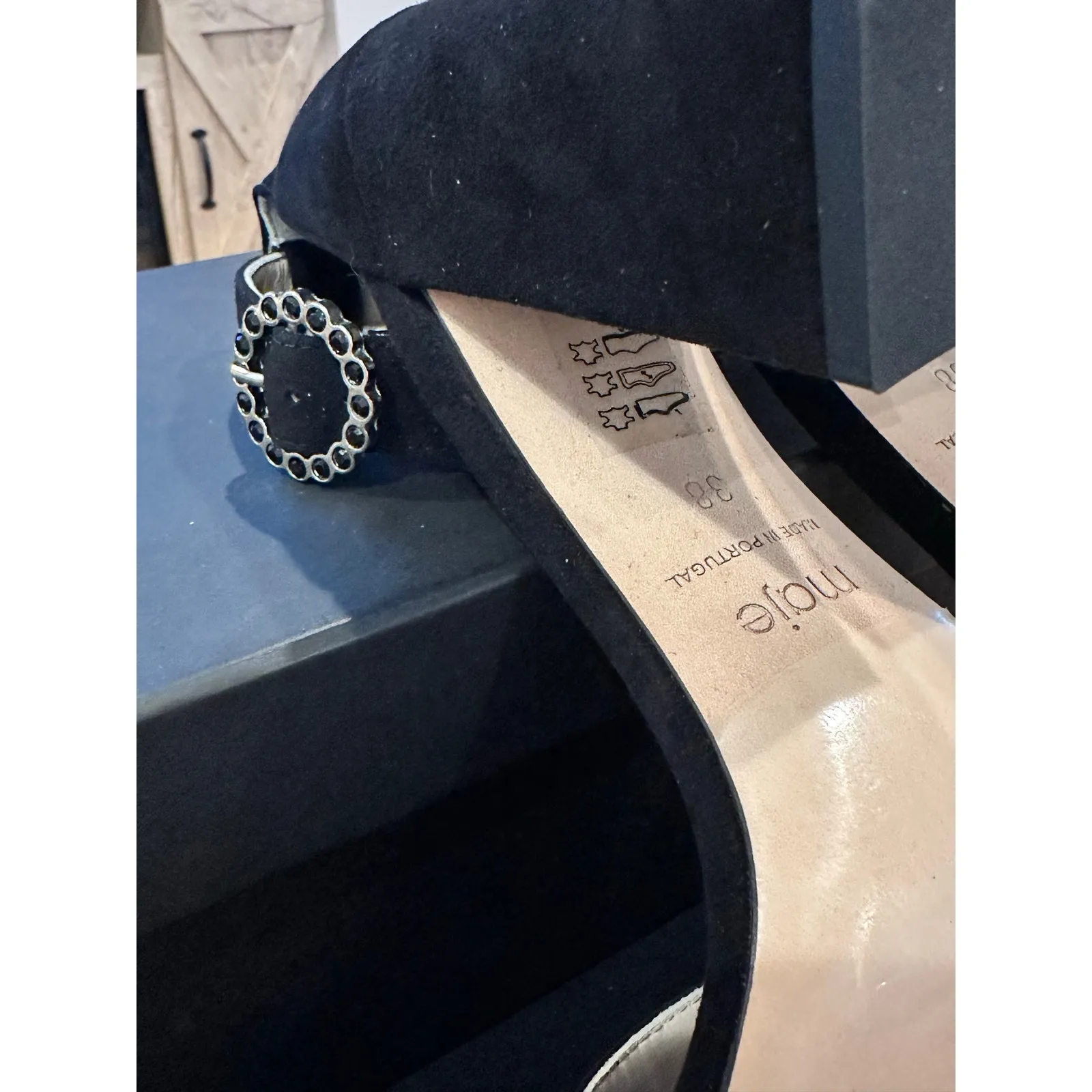 NEW Maje Faria Strappy Pumps in Black Suede size 38 / 7.5 - Image 5