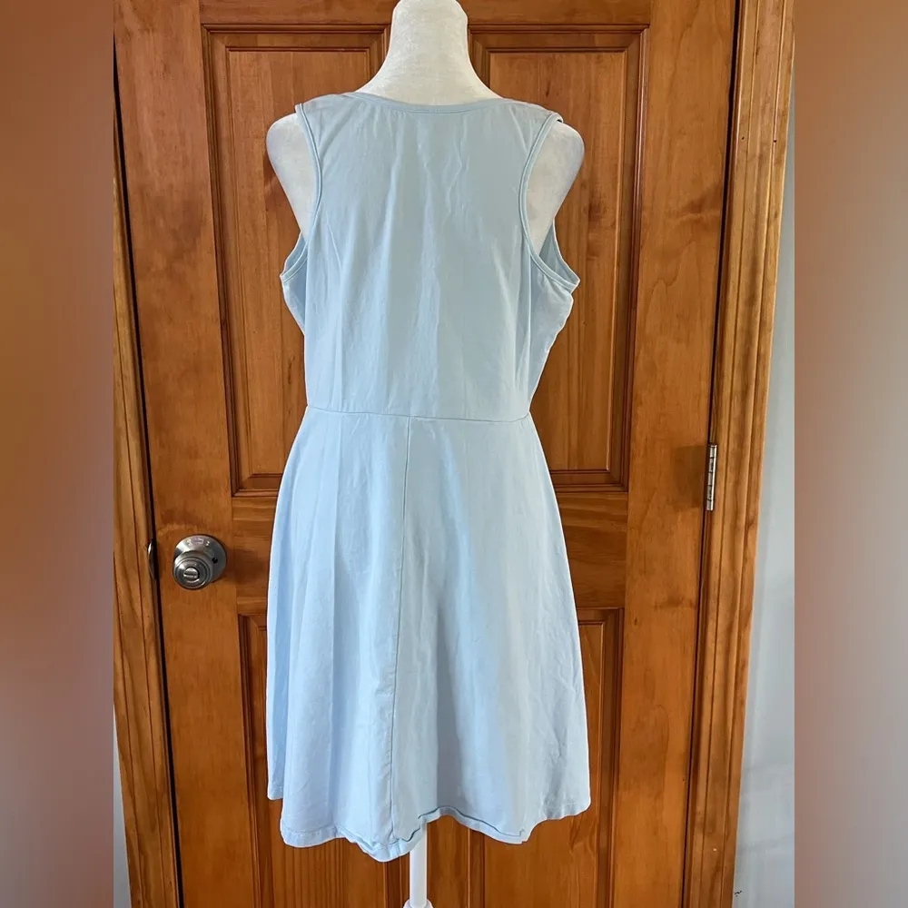 Women's Sleeveless Light Blue Midi Dress Size XL - Image 2