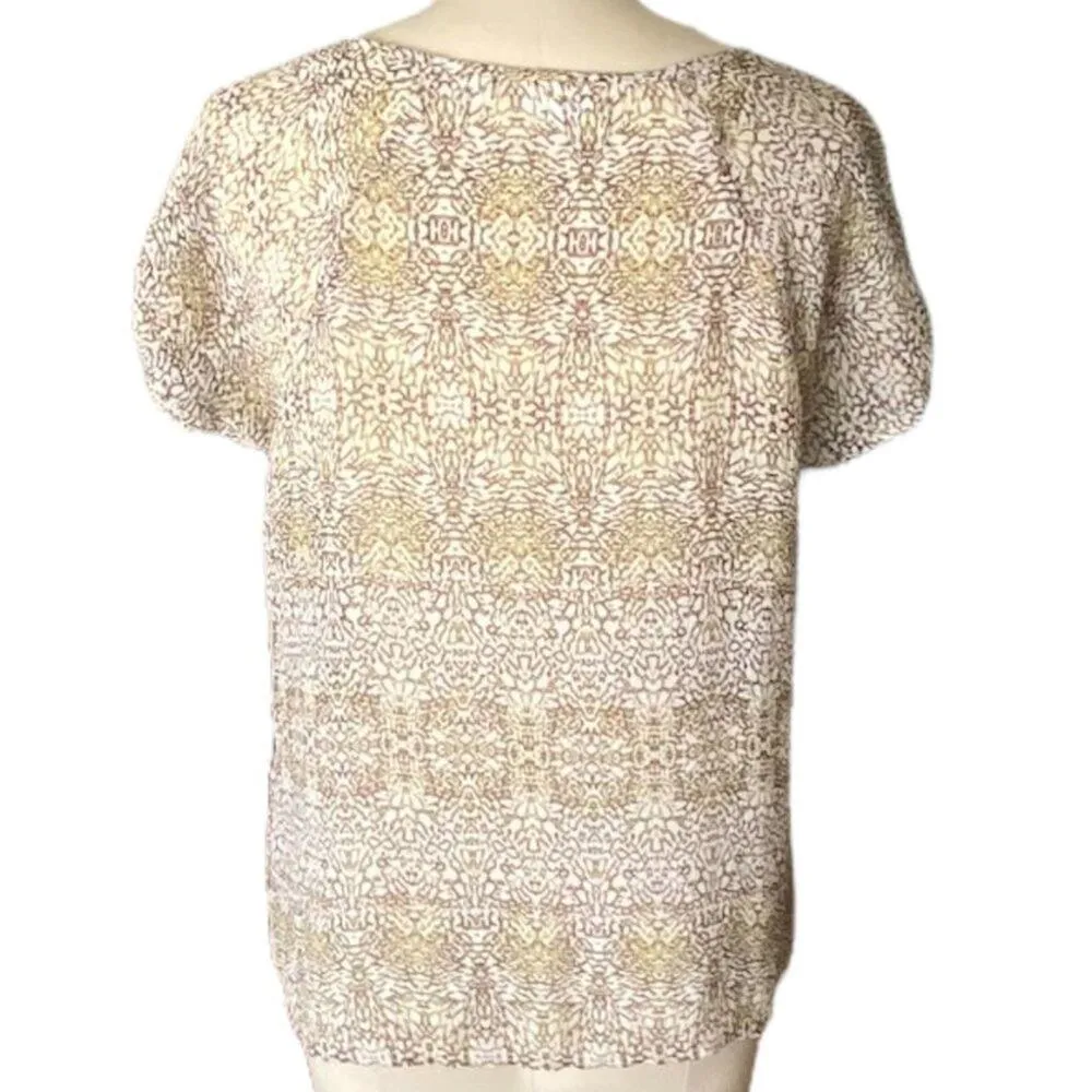 LIZ CLAIBORNE Sleeveless Brown & White Sheer Summer Blouse ~ Women's Top XL P - Image 2