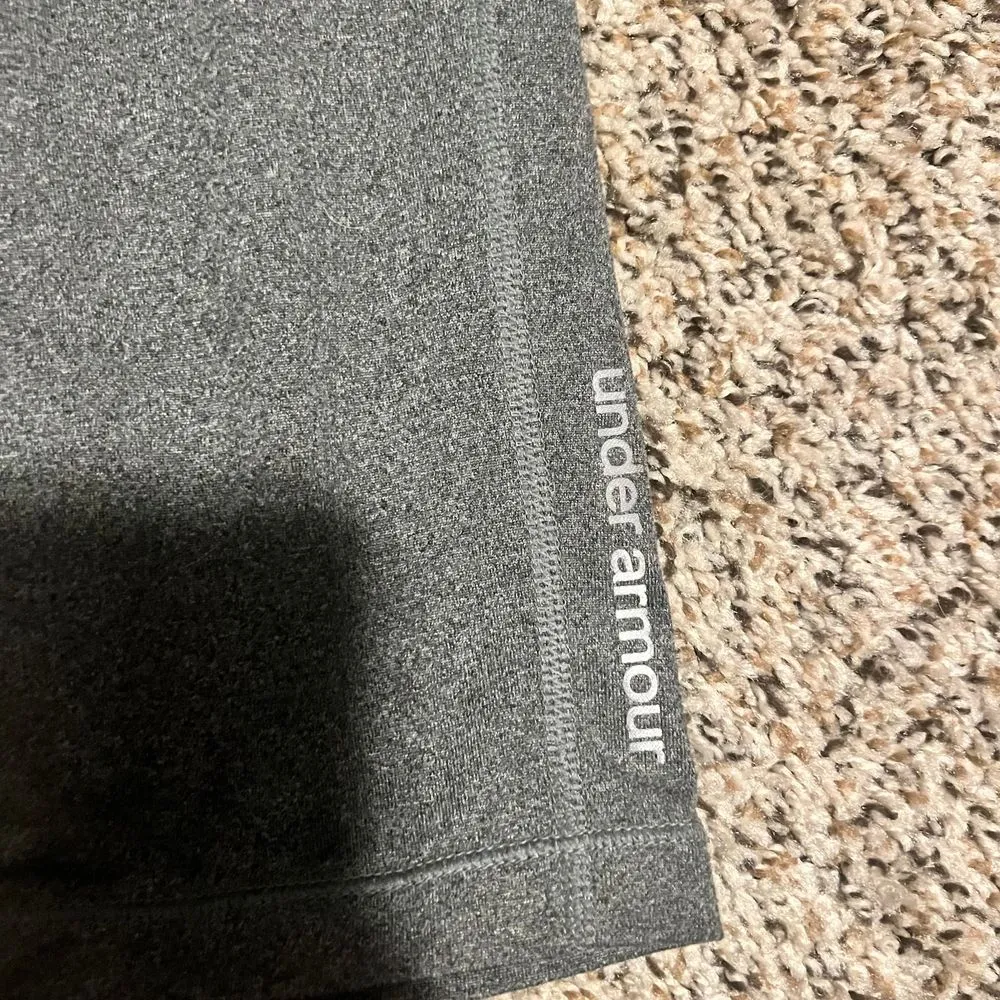 Under Armour HeatGear Cropped Athletic‎ Leggings Workout Pants Gray MD - Image 2