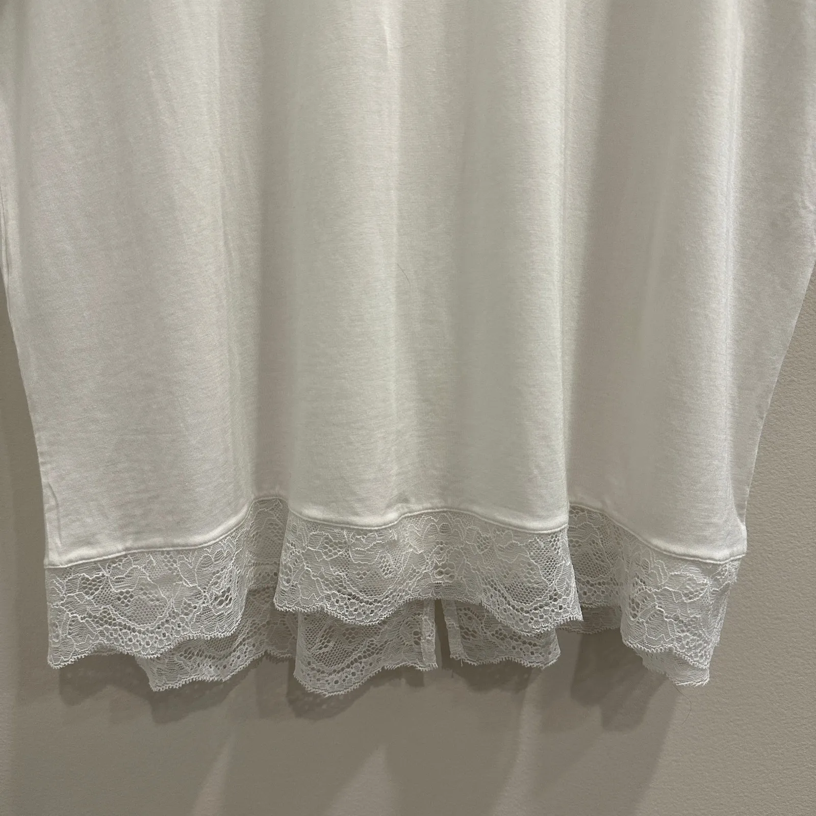 Eberjey NWT Malou TENCEL Modal Lace Short Sleeve PJ TOP ONLY Ivory Med Cozycore - Image 7