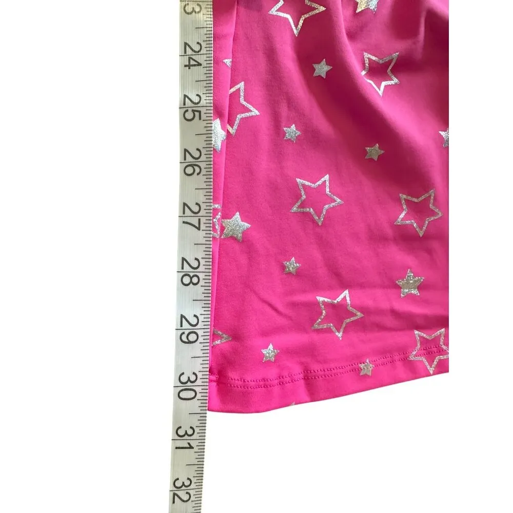 Halara Flared Leg High Waisted Pants Star Print Bubblegum Pink Size S NWT - Image 10