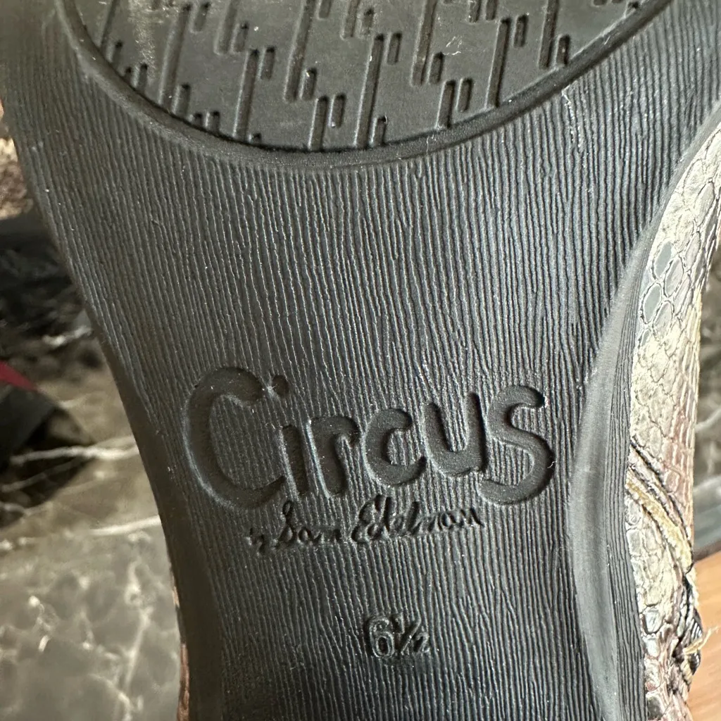 Circus by Sam Edelman Snakeskin Ankle Boots with Red Heel - Image 7