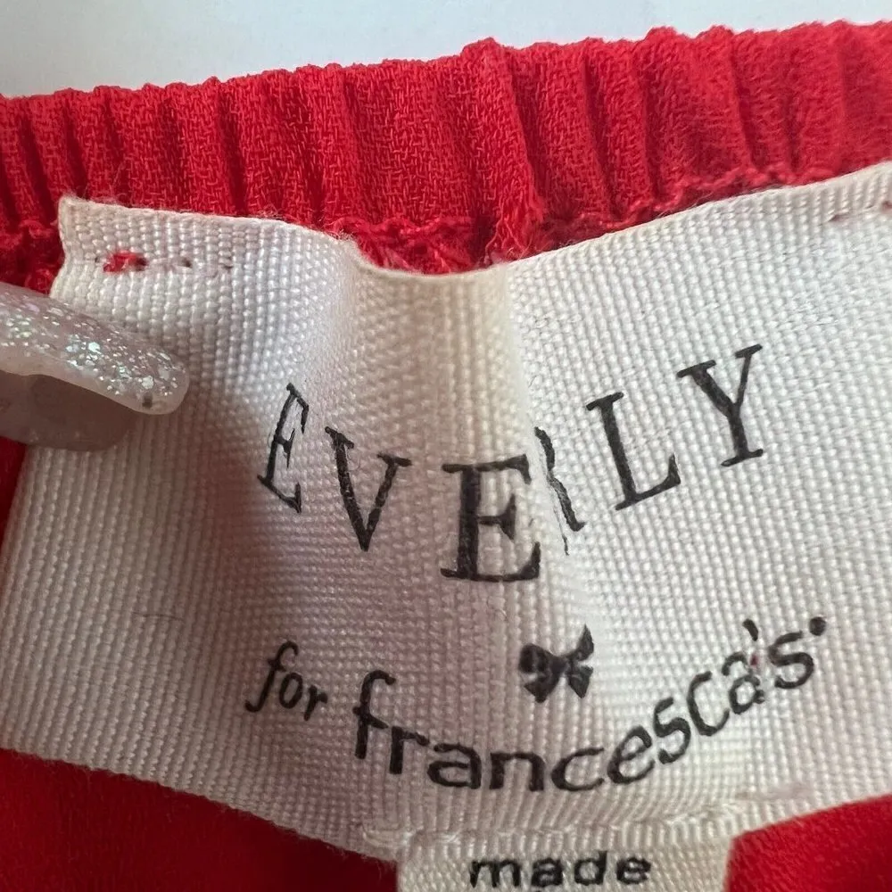 Anthropologie Everly Scallop blouse Top off shoulder Red XSMAL NWOT - Image 6