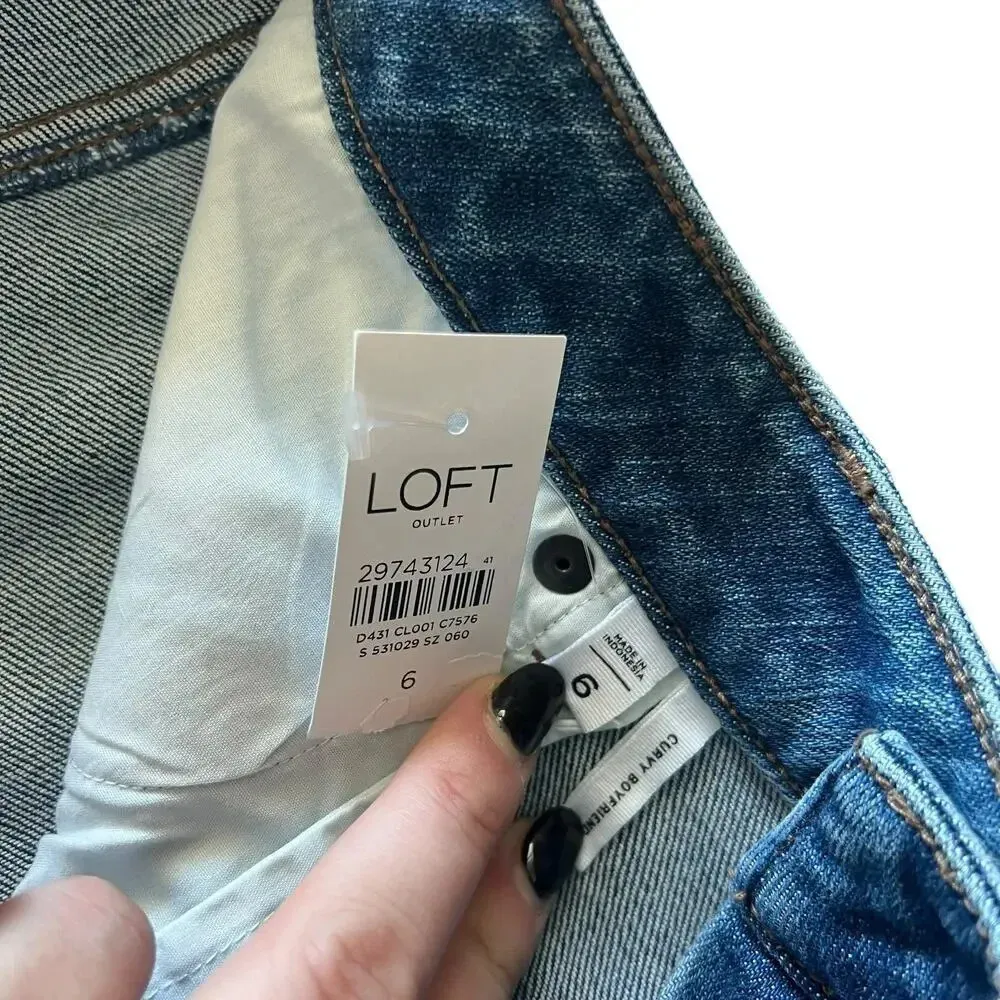 Loft Women’s Size‎ 6 High Rise Straight Leg Blue Jeans - Image 3