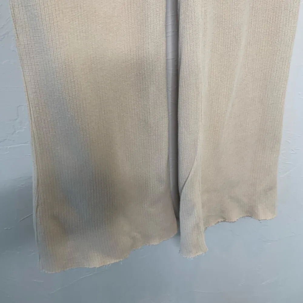 Wildfox Ribbed Wide Leg Cora Pants Size Small Wheat Color - Image 8