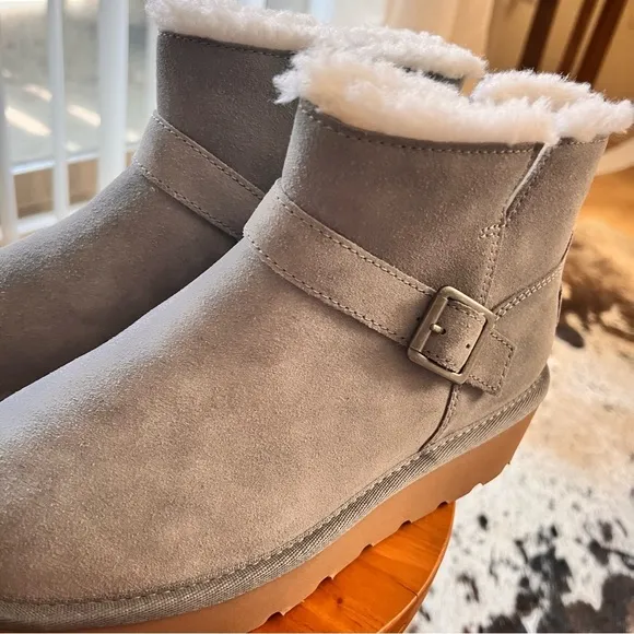 KOOLABURRA NWOT‎ UGG Grey Kelissa Mini Faux Fur Boots Size 6 Gray - Image 3