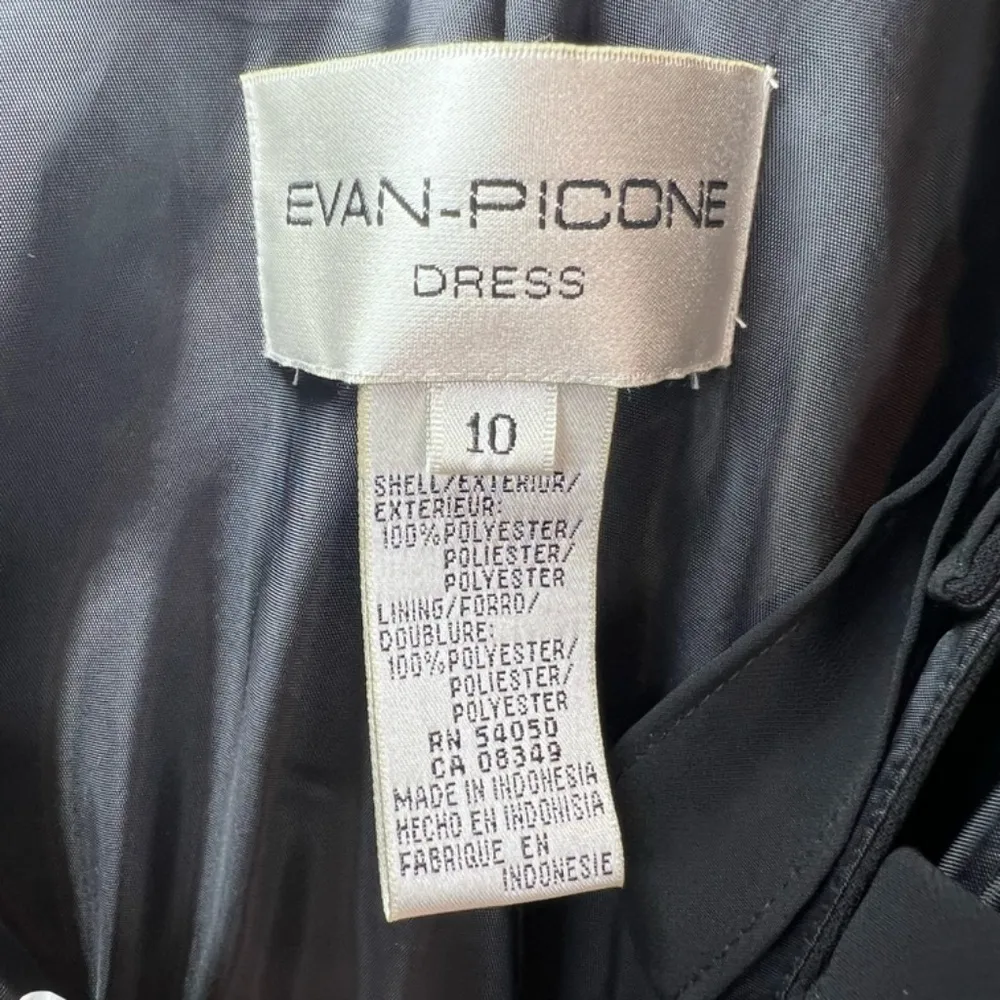 Evan Picone Women's Tie Shoulder Handkerchief Hem Dress Black Sleeveless Size 10 - Image 14