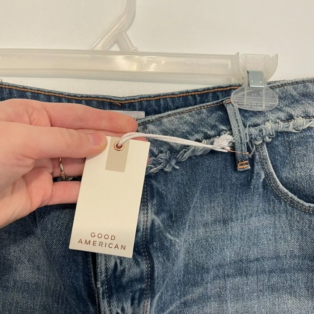 NEW NWT GOOD AMERICAN Plus Size Bombshell Shadow Pocket Jean Shorts Button Fly - Image 7