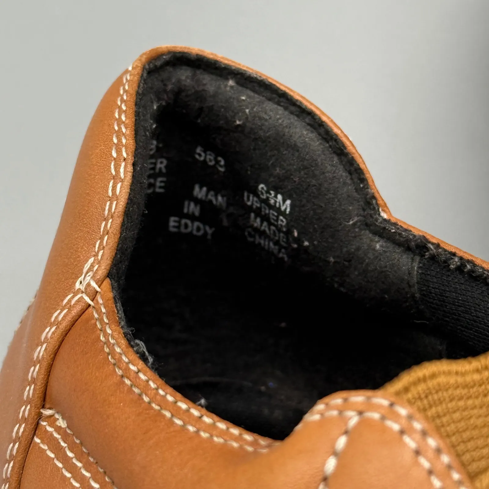 Apostrophe Women's Tan Leather Slip On Comfort Loafers Shoes Faux Laces Size 6.5 - Image 8