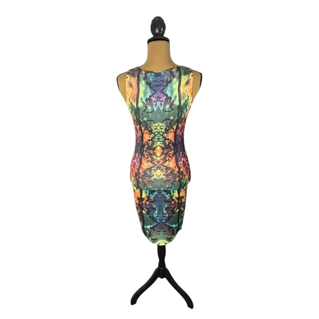 Love J Bodycon Dress Women M Psychedelic Kaleidoscope Print Dopamine Dressing - Image 4