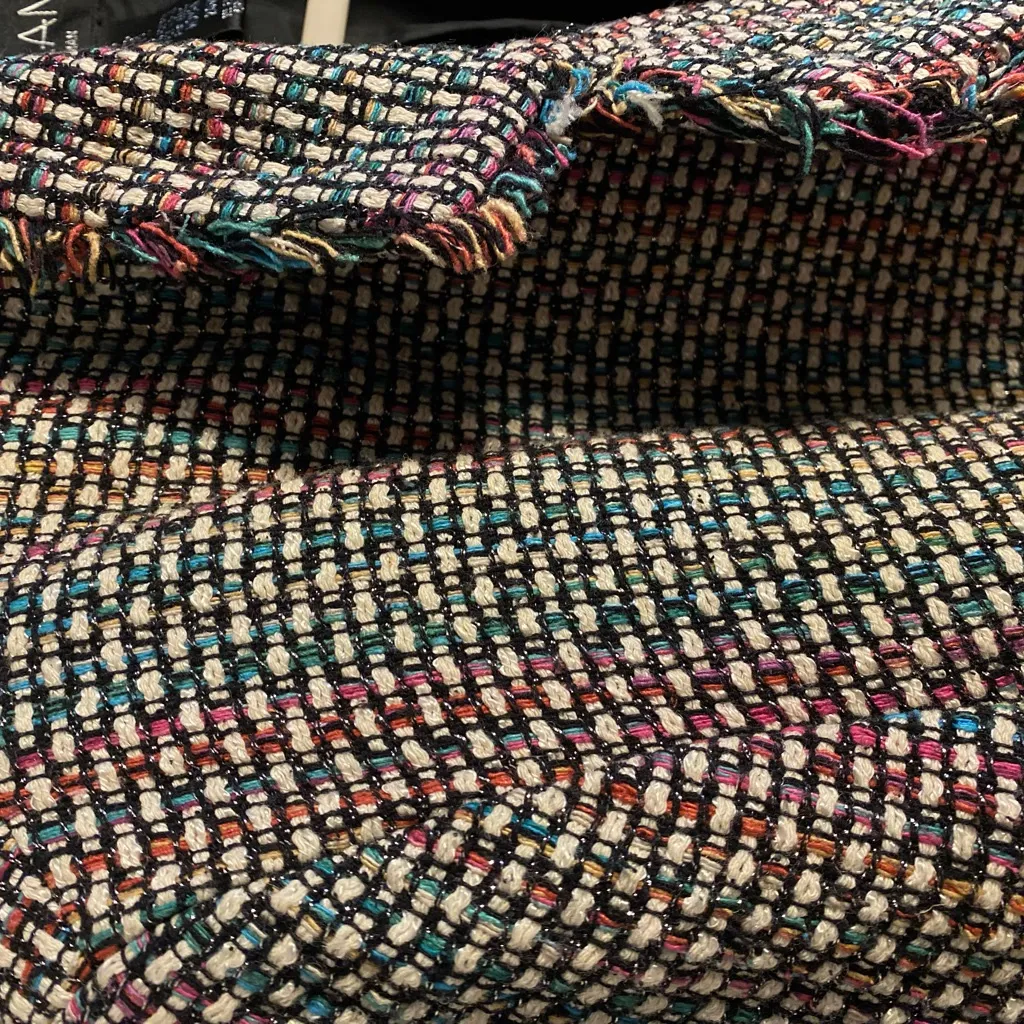 SilkLand Rainbow Sparkle Tweed Blazer 24W EUC Black - Image 2