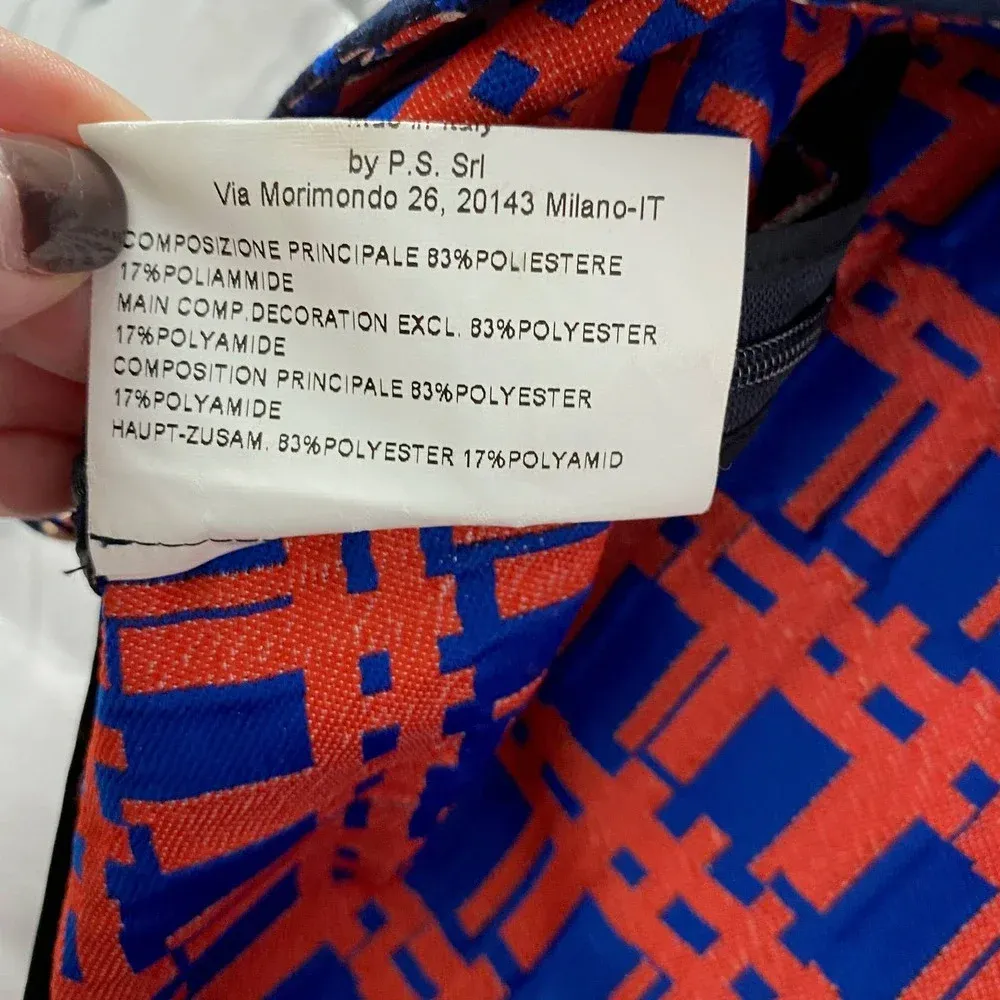 Piazza Sempione‎ Audrey Print Crop Tapered Pants Pink & Navy Blue Size US 10 - Image 10