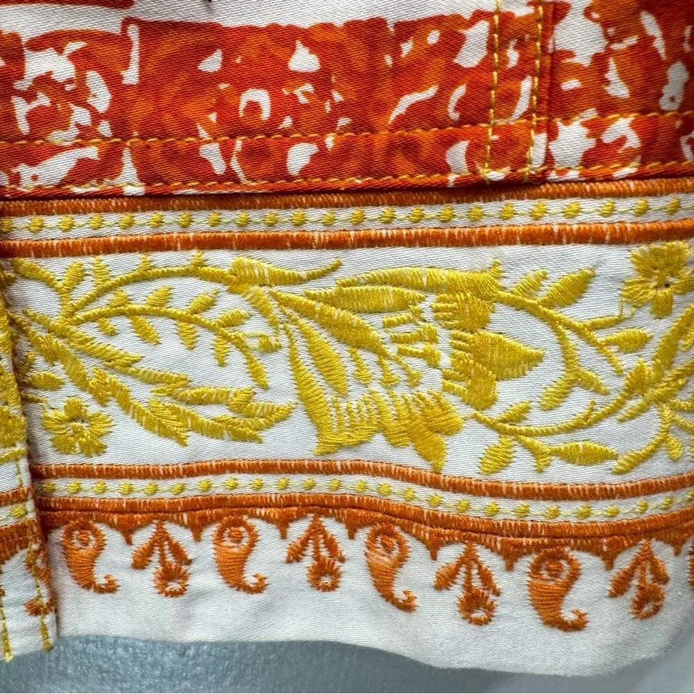 Coldwater Creek Mixed Floral Print Embroidered 3/4 Sleeve Button Front Jacket - Image 9