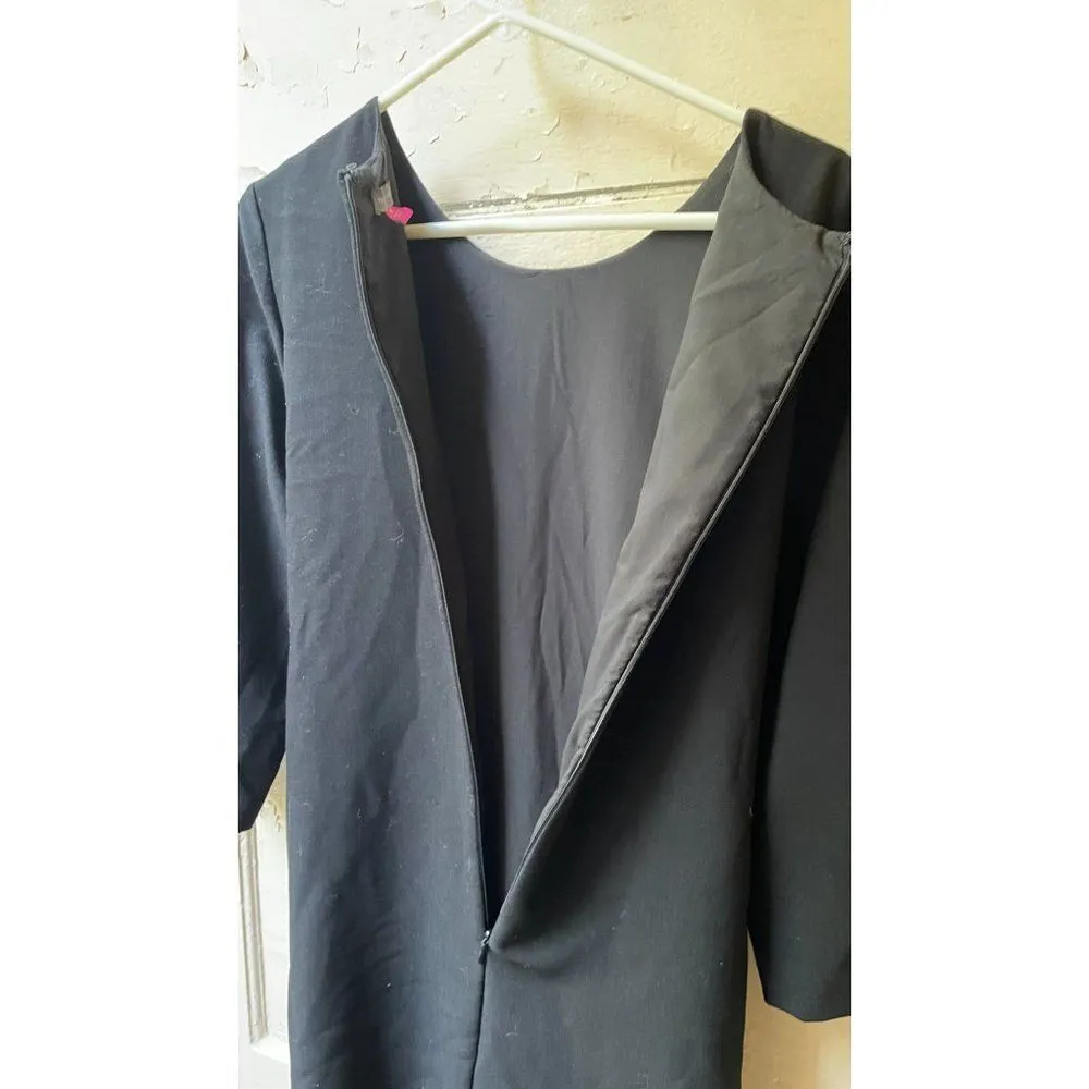 Vince Camuto 3/4 Sleeve Belted  Zippered Back Shift Dress Black Women's Sz 10 - Image 7