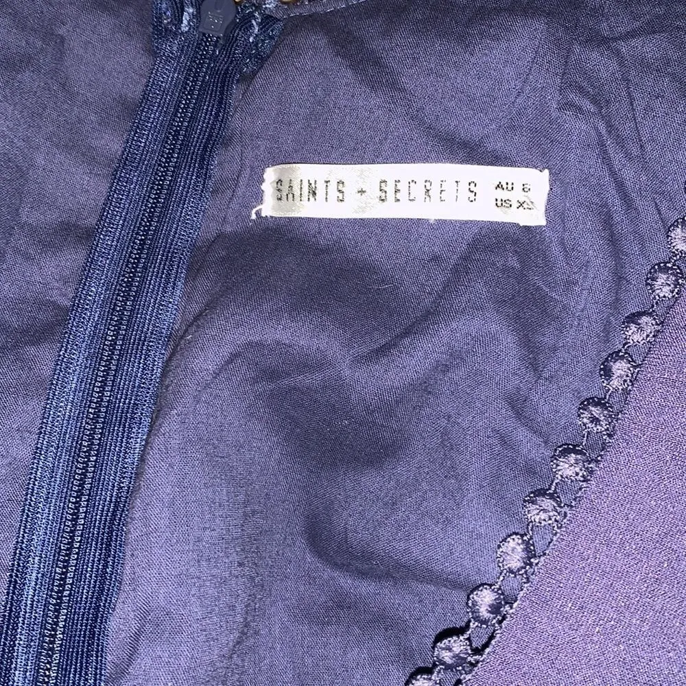 Women's Saints+ Secrets blue A-line mini dress with puffy short sleeved ruffles - Image 5