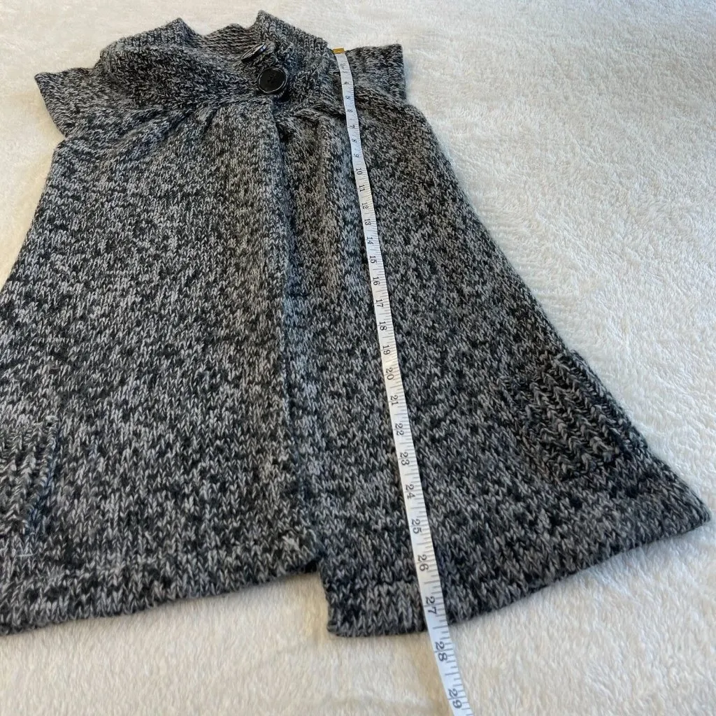 Derek Heart Chunky Knit‎ Cardigan Sweater Juniors Size S Gray 2 Button High Neck - Image 8