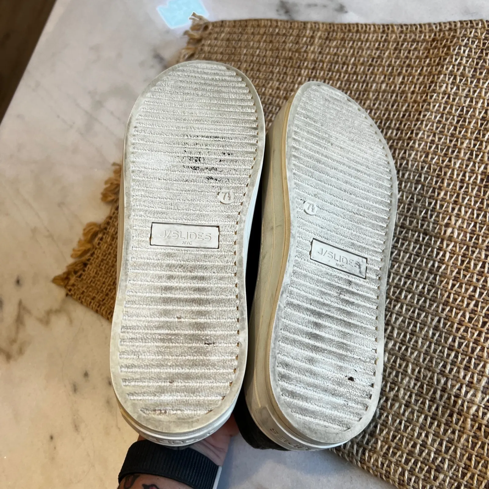 J/Slides NYC Women's Leopard Print Suede Leather Slip On Sneakers 7.5 - Image 6