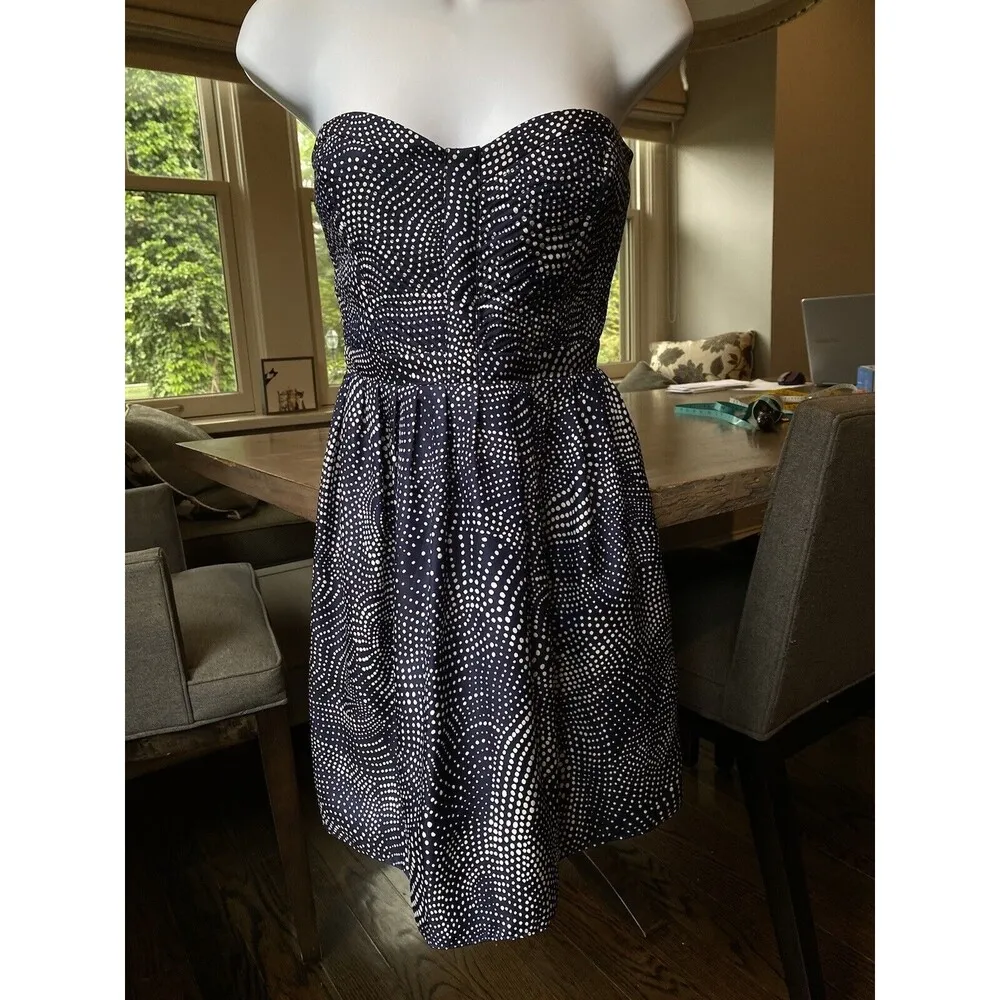 devlin Dress Size Small Strapless Blue White Quilted Smocked Mini from Nordstrom - Image 15